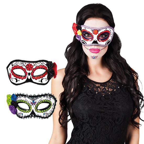 Masker Dia de Muertos - Willaert, verkleedkledij, fantasiekledij, halloween, happy halloween, creepy, 31 oktober, voodoo, spook, zombie